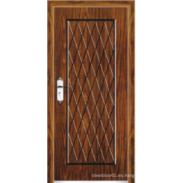 Puerta blindada de madera de acero estilo turco (LTK-A501)